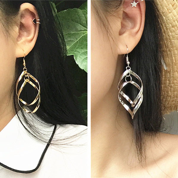 Hollow Leaf Dangle Earrings