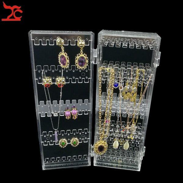 Fold-able 4 Panel Clear Jewelry Organizer