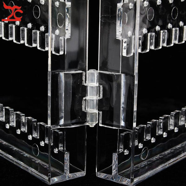 Fold-able 4 Panel Clear Jewelry Organizer