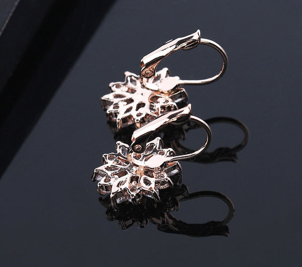 Luxury Crystal Flower Dangle Earrings